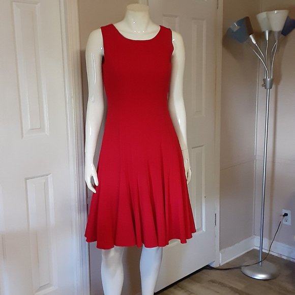 Calvin Klein Dresses & Skirts - Calvin Klein Sleeveless Red Dress W/ Flare Skirt